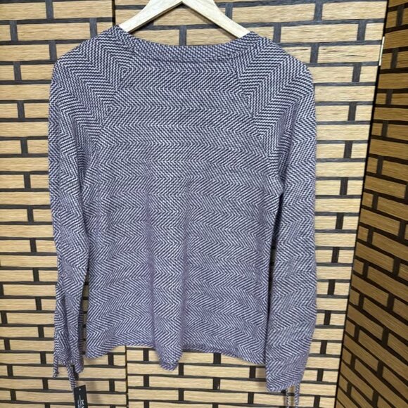 Zac & Rachel Burgundy And Gray Tie Sleeve Top Size Small - Picture 2 of 7